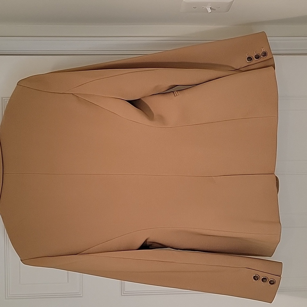 Tommy Hilfiger Tan Slim Fit Blazer w/ Gold Accented Buttons - Picture 7 of 8